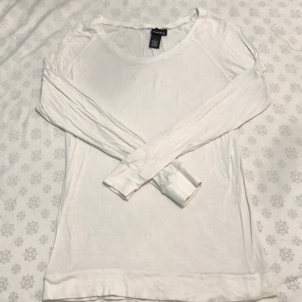 White long sleeve top